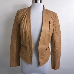 Halogen Leather Camel/beige Jacket Size Medium
